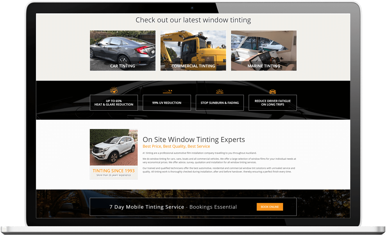 A1 Tinting A1 Tinting website design project desktop - A1 Tinting