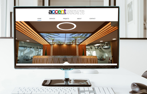 Modern new website design for ACCENT Construction