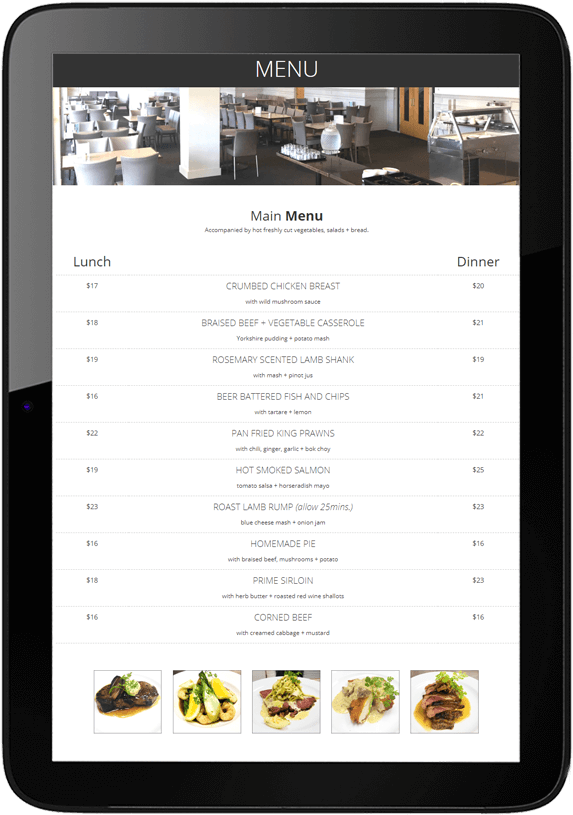 The Freyberg Restaurant Freyberg website design tablet - The Freyberg Restaurant