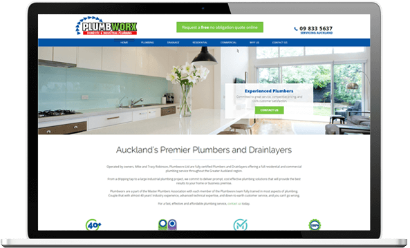 Plumbworx website design project after screenshot - Plumbworx Website Design