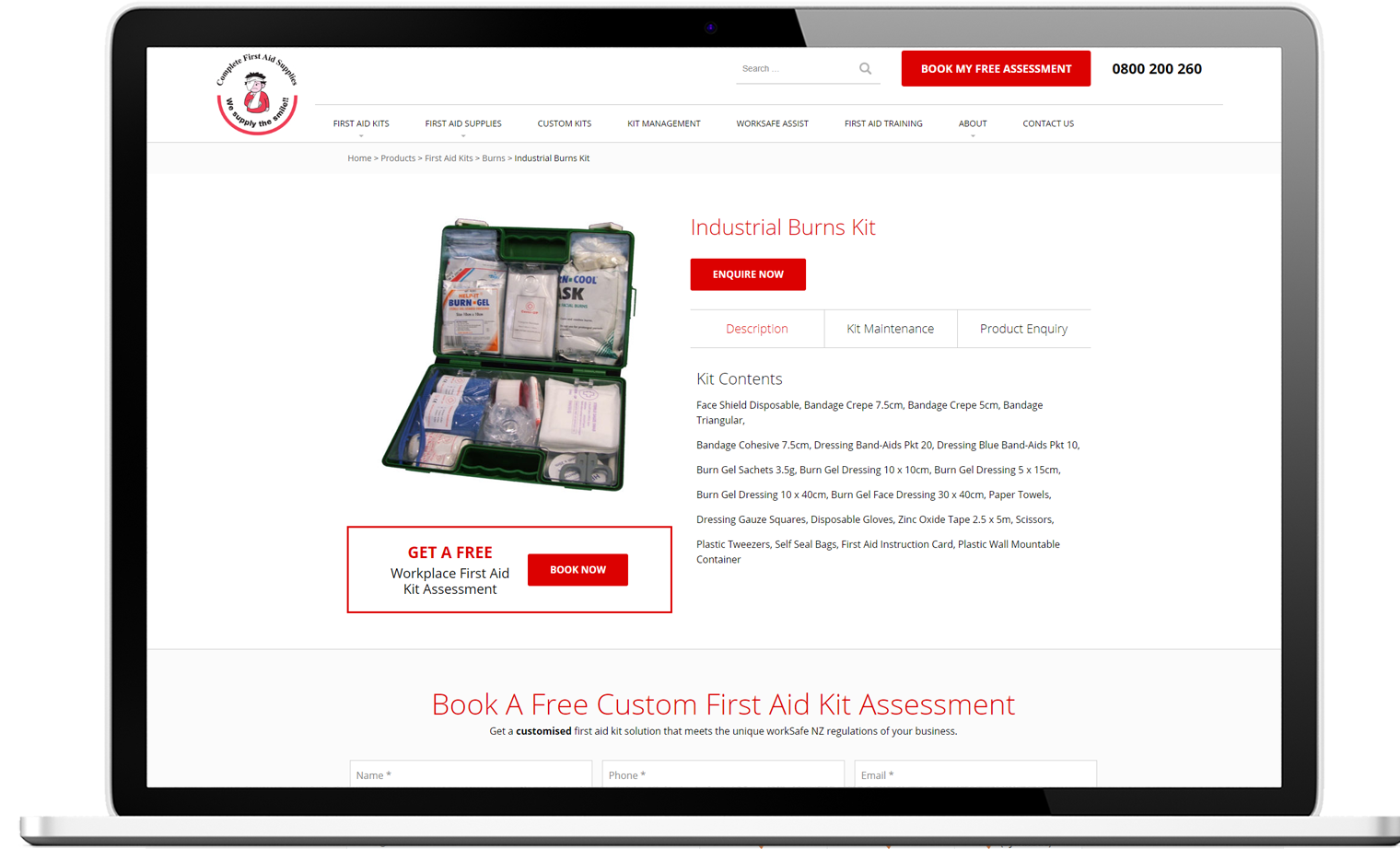 Complete First Aid Kit Website Re design Desktop - Complete First Aid Supplies Website Re-design