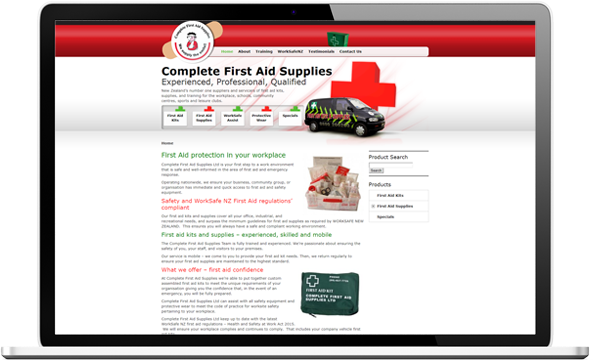 Complete First Aid website before redesign - Complete First Aid Supplies Website Re-design