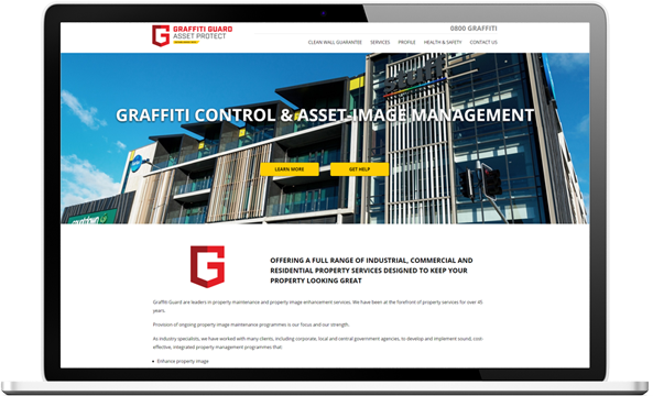 Graffiti Guard website after redesign - Graffiti Guard