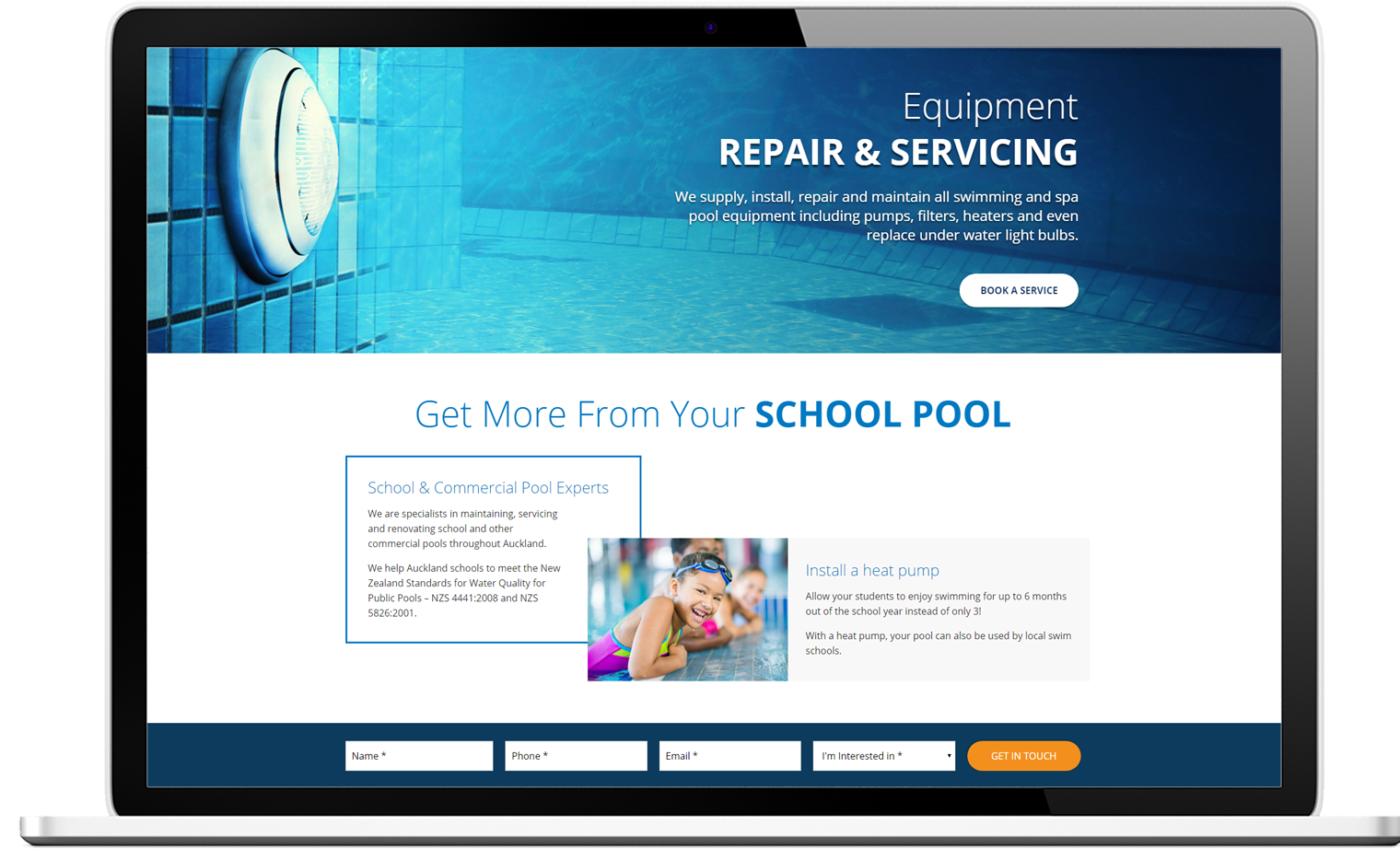The Pool Man Website Re design Desktop - The Pool Man Website Design