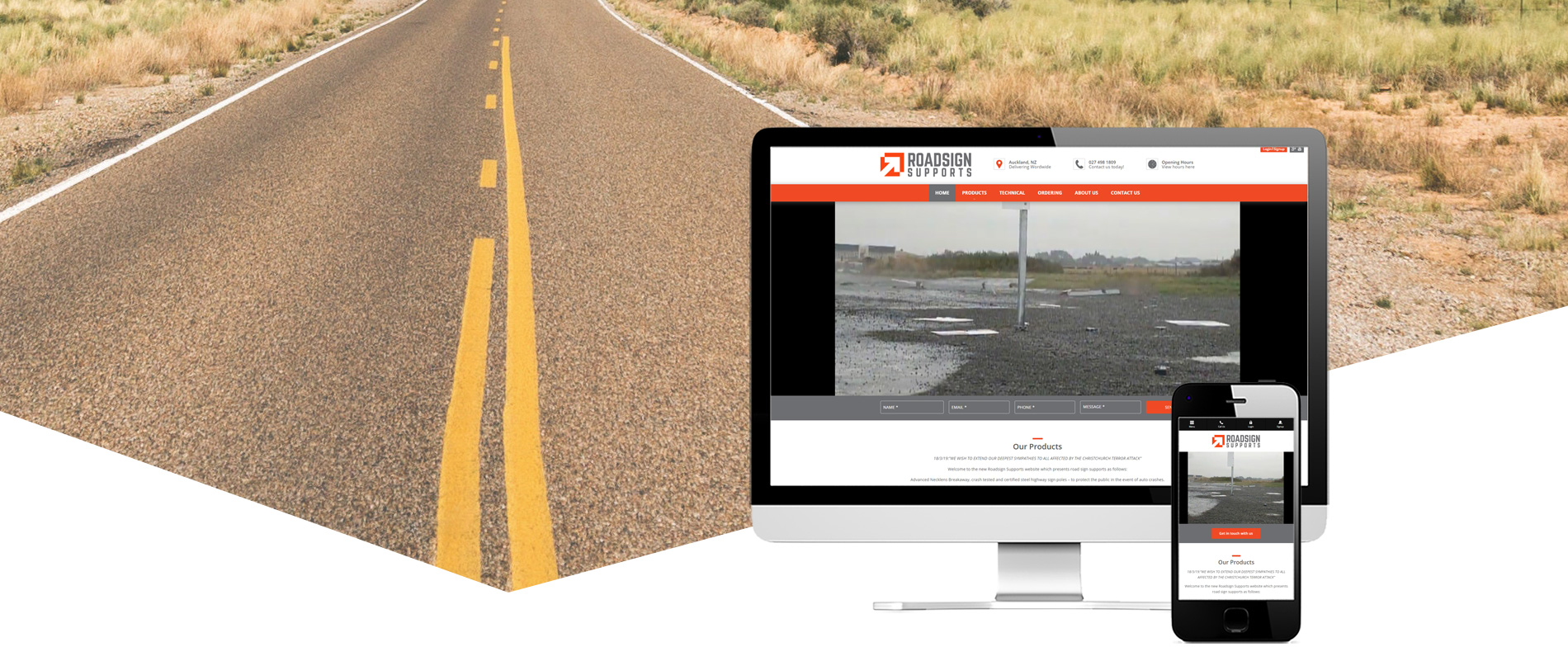 Roadsign-Project-Banner Website design banner for Roadsign Supports
