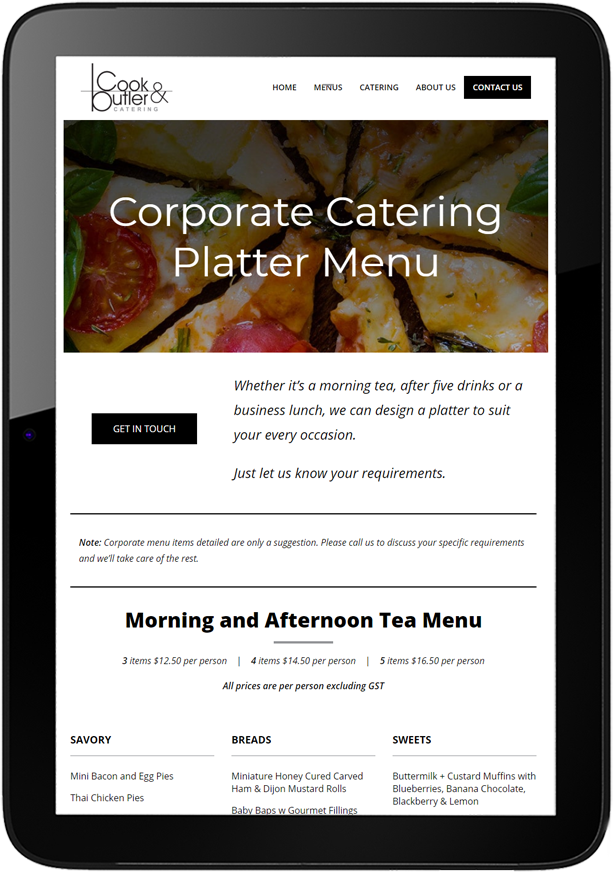 Cook and Butler Website Design Tablet - Cook & Butler Website Design and SEO