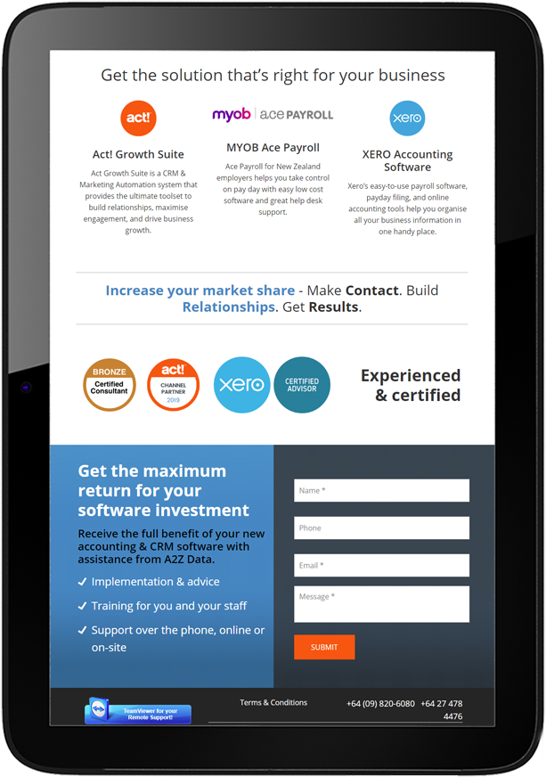 A2Z Data A2Z Website Design Tablet - A2Z Data