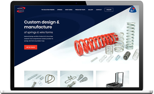 National Springs website after redesign - National Springs & Wire Products