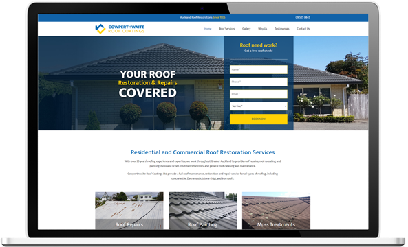 Cowperthwaite After redesign - Cowperthwaite Roof Coatings Website and logo design