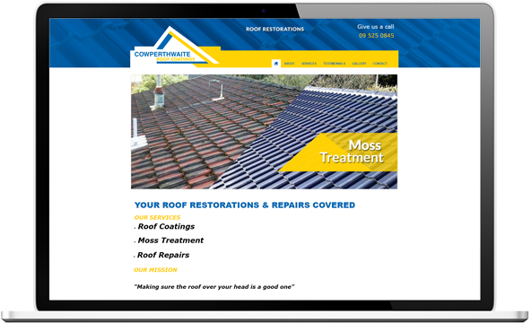 Cowperthwaite Before redesign - Cowperthwaite Roof Coatings Website and logo design