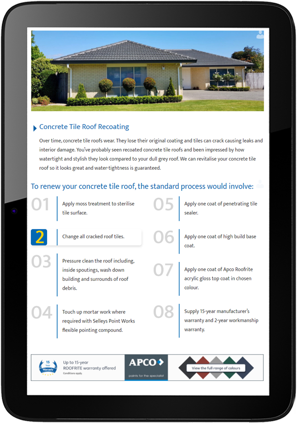 Cowperthwaite Website Design Tablet - Cowperthwaite Roof Coatings Website and logo design