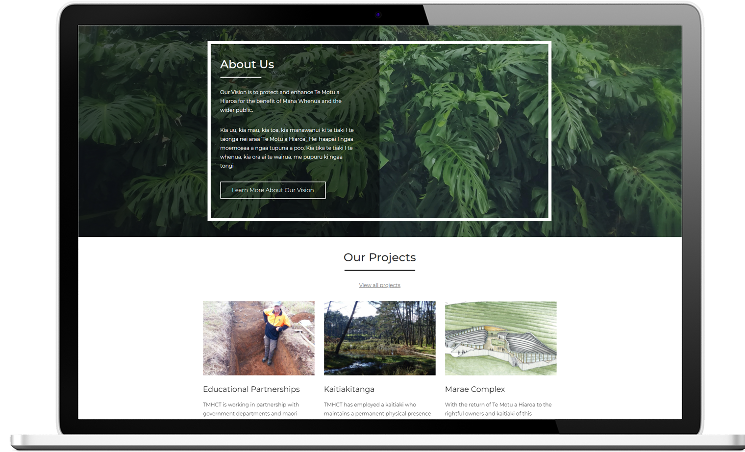 Te Motu A Hiaroa Trust Website Re design Desktop - Te Motu a Hiaroa Website Design