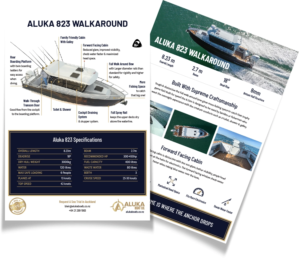 Aluka A4 Flyer Design - Aluka Boat Co.