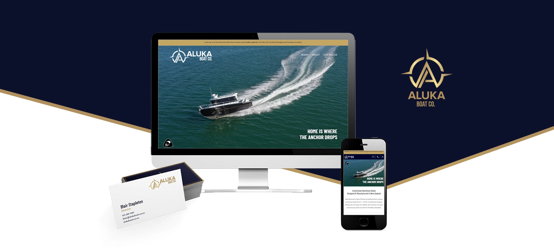 Aluka Boat Co. Aluka Boat Co. website design and business card banner - Aluka Boat Co.