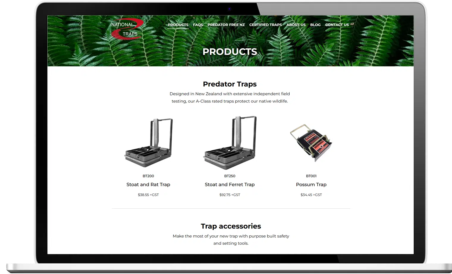 National springs website re-design - desktop