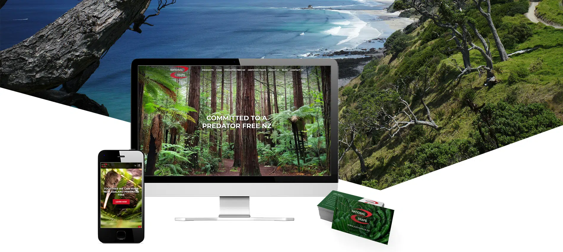 National traps website and graphic design banner