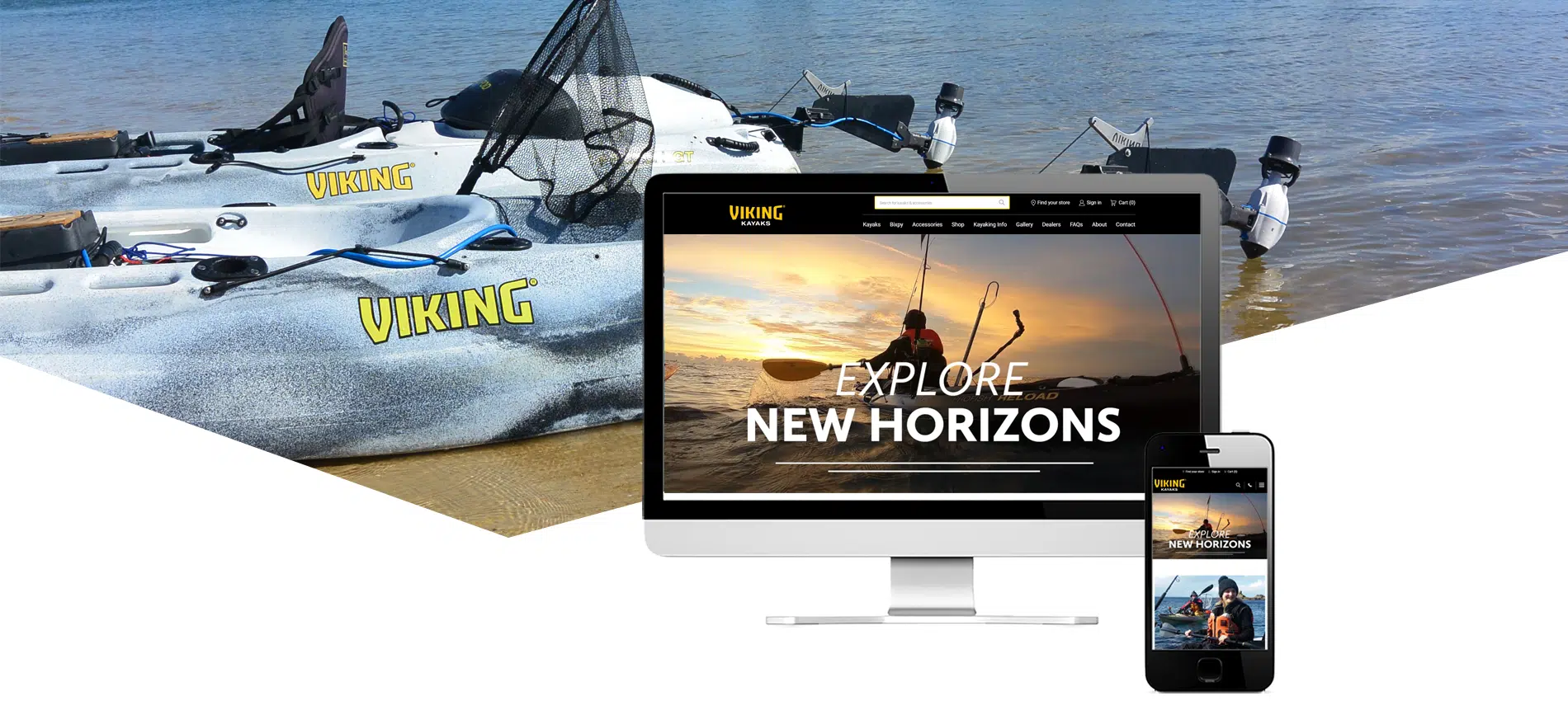 Viking kayaks website design banner image Viking kayaks website design banner image