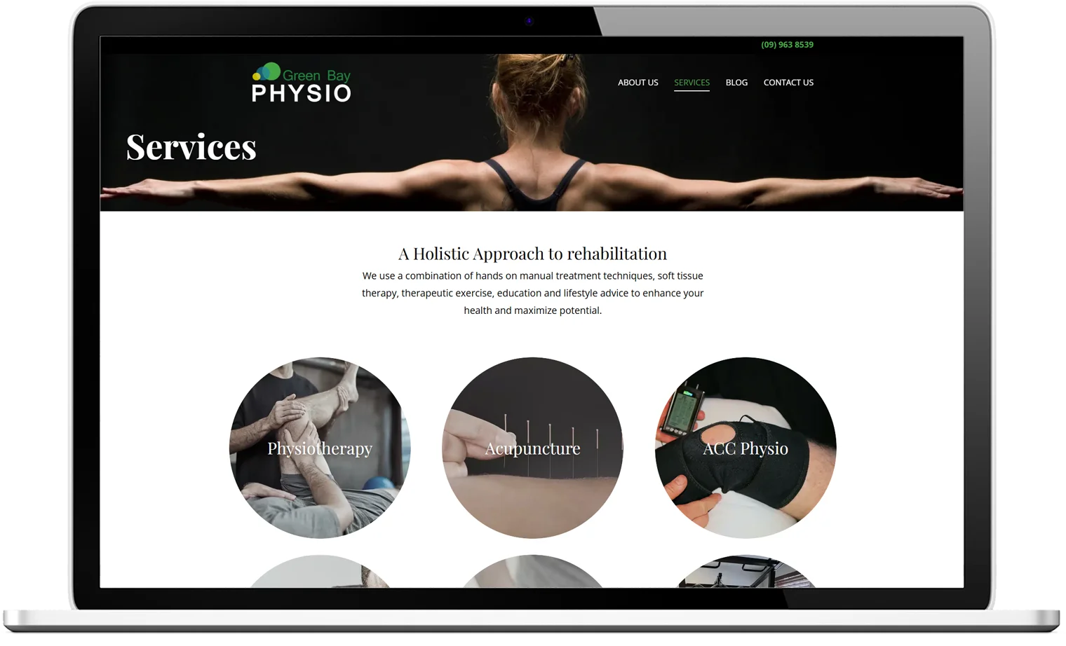 Green bay physio website design-desktop Green bay physio website design-desktop