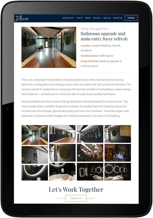 Interior db website design - tablet Interior db website design - tablet