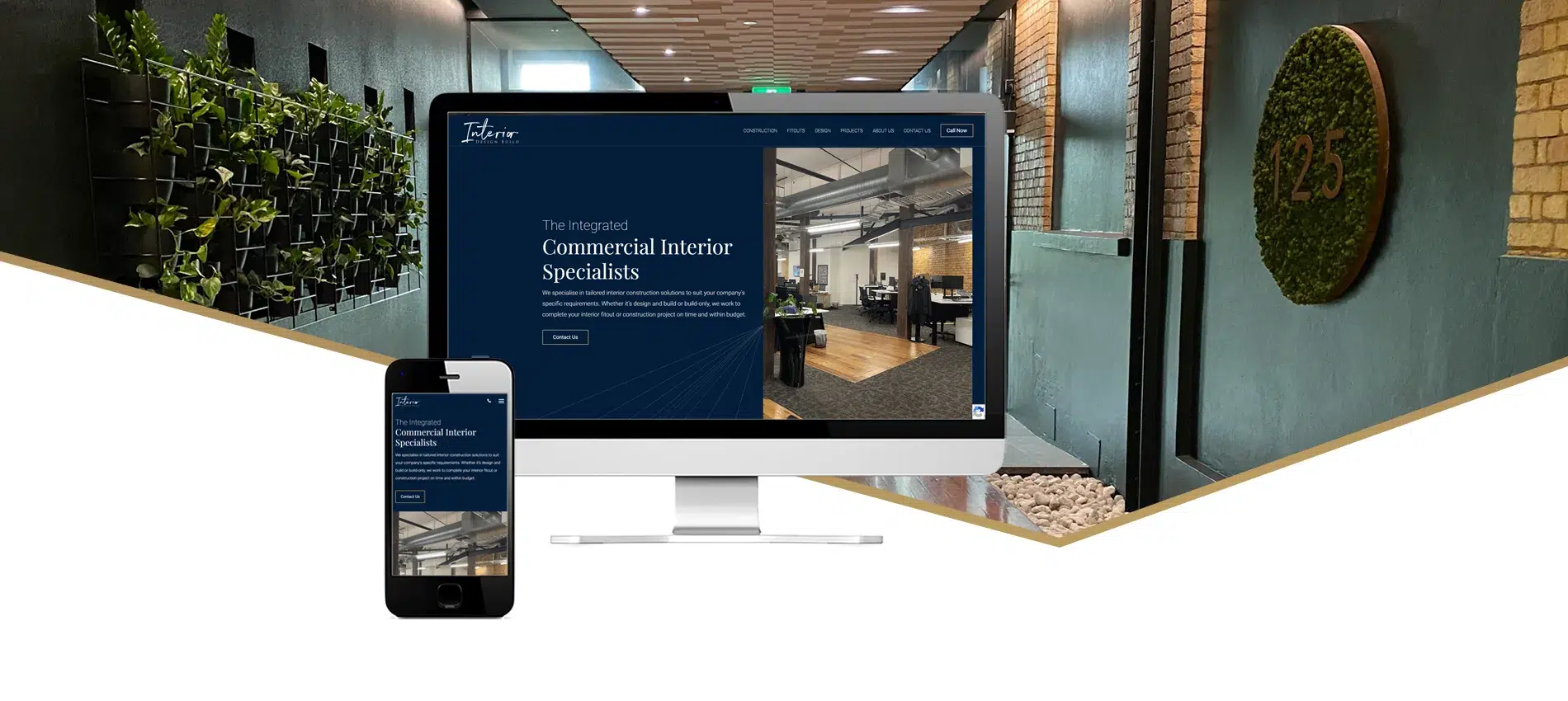 Interior design and build website design banner Interior design and build website design banner
